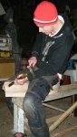 Cathal continuing the chiselling.